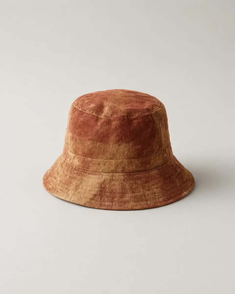 Rust bucket hat, natural-dyed