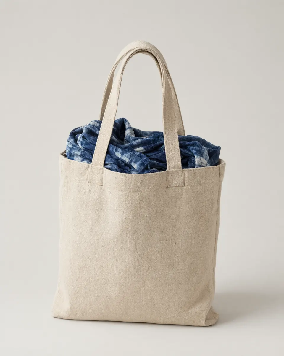 Canvas tote, natural-dyed